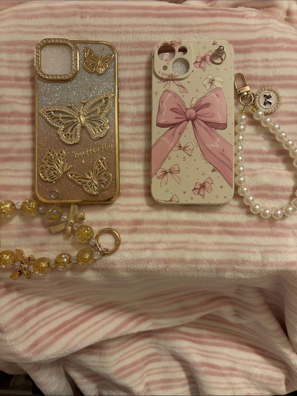 Pink Bow Case & Gold Butterfly iPhone 14 Cases NIP